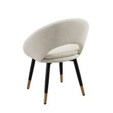 Chaise design velours beige clair (lot de 2) - Assise ergonomique et respirante, piètement robuste - Parfaite pour salle à manger, cuisine ou espace détente - Beige + Velours - Voir 9