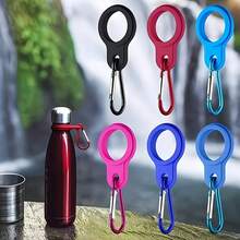 Móc treo bình nước thể thao ngoài trời 6 màu ngẫu nhiên (3 vòng silicon + 3 móc leo núi), móc treo đồ uống bền chắc, kết hợp giữa móc leo núi di động và kẹp cốc thông thường, phụ kiện ba lô thiết thực và quà Giáng sinh. - Nhiều màu - Xem 3