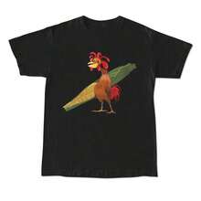 2026 Women's Blouses, Chicken Joe T-Shirt, Unisex Beach And Surf T-Shirt, Back Print, Cotton, Classic Casual Style, For Her, Him, Friend, Men's Clothing. - 黑色 - 查看 3