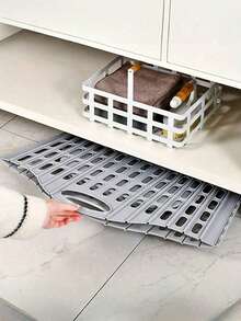 65L Large Foldable Plastic Laundry Basket With Handle, Space-Saving, Home Use Laundry Basket, Grey - Multicolor - View 12