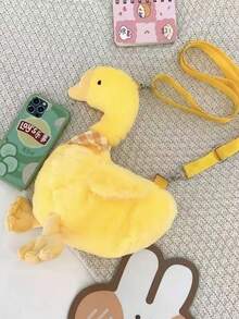 1 Cute And Playful Cartoon White Goose Crossbody Bag - Goose - View 9