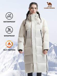 CAMEL CROWN Outdoor Down Jacket, Unisex Mid-Length Thick Warm Triple Protection Professional Down Jacket, Autumn/Winter - Oak Ash - View 1