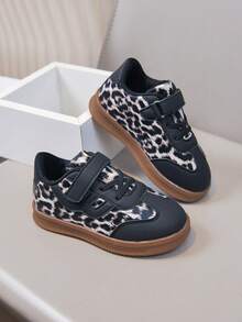 1 par de zapatos planos para niños, diseño con para facilitar el uso - Blanco y Negro - Ver 2