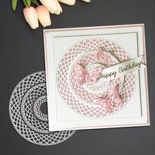 1pc Creative Grid Circle And Butterfly Shaped Metal Cutting Dies, Ideal For Scrapbooking, Embossing, Handmade Cards And Gift Making - A - View 12