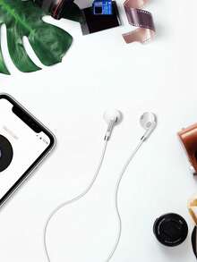 Auriculares con cable de 3,5 mm con micrófono, auriculares intrauriculares blancos para música y llamadas - 3.5mm - Ver 3