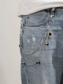 1pc Denim Chain Metal Waist Chain, Fashionable Multi-Layer Pant Chain, Punk Street Dance Waist Belt Chain - Multicolor - View 10
