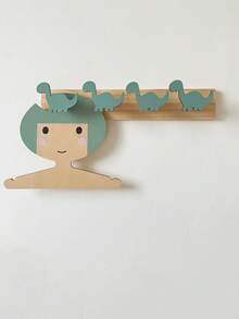 1pc Dinosaur Wall Hook Rack, Creative Home Wall Decor, Nordic Style Dinosaur Coat Hook, Children's Room Clothes Hanging Rack - Green Brachiosaurus - View 2