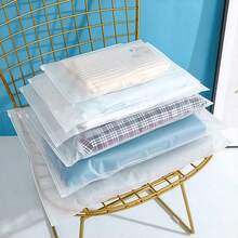 XZV 75pcs Transparent Plastic Garment Packaging Bags With Matte Zipper, For Clean And Transportation Of T-Shirts, Shirts, Documents, Towels, Practical Travel Bags, Socks, Toys, Shoes Storage Bags, Double Layer Thickness 0.045mm/1.77mil, 33pcs/Pack, 2 Size Options, Resealable And Washable Storage Bags - Convenient Lightweight Multipurpose Organizer Bags For Clothes, T-Shirts, Pants, Underwear, Socks, Toiletries - White - View 8