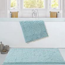 1pc Minimalist Soft Chenille Absorbent Non-Slip Bathroom Mat, Toilet Mat - Sky Blue - View 3