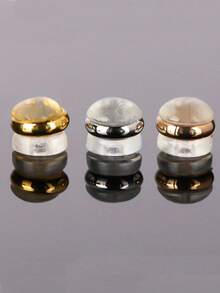 硅胶耳钉后塞，18K镀金，牢固锁扣，适用于重型耳环，低致敏性透明 - 銀色 - 查看 1