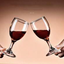 [Set de 6 piezas/12 piezas] Copas de vino tinto de estilo europeo, vasos de vino de tallo alto y vidrio grueso, juego de cristalería para hotel y restaurante, cristal sin plomo, diseño a prueba de roturas, transparente, adecuado para cenas, fiestas, bodas, vacaciones, cumpleaños, reuniones, actividades de equipo, etc. - transparente - Ver 12
