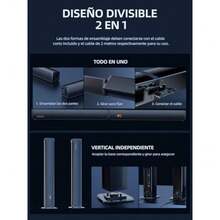 MEREDO Barra de Sonido 2 en 1 de 180W con subwoofer Desmontable Barras de Sonido de 2.1 Canales para TV Juegos de PC HD-ARC/BT 5.4/óptica/AUX/USB Conexión 5 Modos EQ 12L Graves Profundos - como en la foto - Ver 6