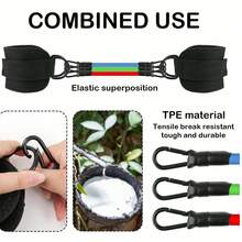 6件套阻力带套装，带脚踝绑带，适用于健身锻炼、臀部训练，男女通用，可用于腿部和臀部锻炼、普拉提家庭锻炼（10磅、20磅、30磅） - 彩色 - 查看 8