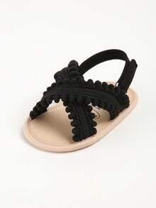 Toddler Girls' Breathable Hollow-Out Soft Bottom Sandals, Summer - Black - View 5