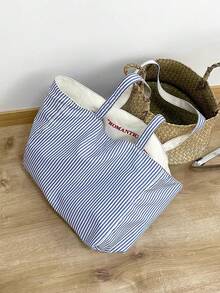 两件套双面“YES HONEY”帆布手提袋及条纹收纳袋，双面大容量沙滩包，配有同款化妆包，非常适合收纳沙滩巾、防晒霜、化妆品、手机、钱包及日常必需品，是海滩旅行、夏季度假、野餐、购物、旅游及送礼的理想之选。多功能用途，可用作沙滩包、可重复使用的手提袋、化妆品收纳包及夏季主题礼品，时尚实用，方便携带。 - 彩色 - 查看 7