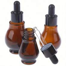1pc Amber Glass Dropper Bottle (10ml/20ml/30ml), Gourd-Shaped Cosmetic Packaging, For Health, Travel, Personal Care And Beauty Fragrance Storage, Light-Blocking And Leak-Proof Design, Reusable Skincare Essence Container, Travel Accessory - A - View 2