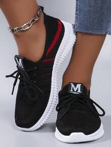 STEPREACH Spring New Women Sports Shoes, Fashionable Breathable Lightweight Non-Slip Durable Casual Sneakers, Flat Loafers - Black - View 4