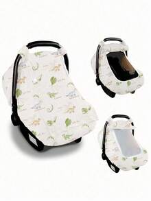 1pc Baby Basket Dust Cover, Cotton Gauze Breathable Protective Cover, Spring/Summer Baby Dust-Proof, Windproof, Sunscreen Canopy, Mosquito Net With Openable Window, Universal Fit - Multicolor - View 7