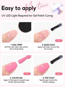 Sơn móng tay dạng gel PEACECOLOR 1 chai 10ml, chai thủy tinh, màu hồng, có thể tẩy rửa bằng dung dịch UV LED, màu nude, trắng và nhũ, bền lâu, thích hợp cho việc làm móng tại nhà và thiết kế móng hàng ngày tại salon. - Nhiều màu - Xem 7