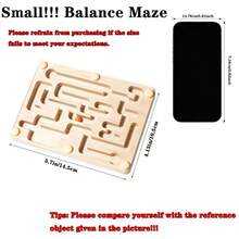 1件装木制平衡迷宫玩具 - 椴木板 + 亚克力板 - 棕色--平衡迷宮 - 查看 2