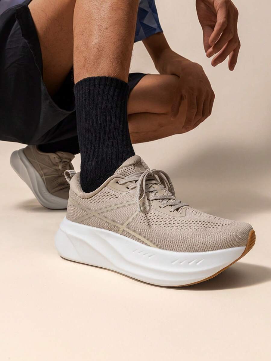 Men's Lightweight Road Running & Gym Shoes Cushioned, Non-Slip Support For Training, Walking & Tennis - 杏色 - 查看 1