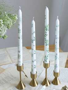 2 piezas/Set, Dos velas con patrón floral, Velas de escritorio de 25 cm con patrón vintage, Velas de pilar con flores chinas, Regalo para el Día de la Madre, Decoración para fiesta de boda, Velas para ambiente festivo, Adecuadas para boda, cena, decoración del hogar, fiesta, decoración de mesa de comedor - Multicolor - Ver 5