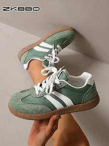 ZKBBO Giày bệt nữ, giày thể thao đi bộ, giày sneaker cổ điển nhẹ và thoải mái. - màu xanh lá - Xem 2