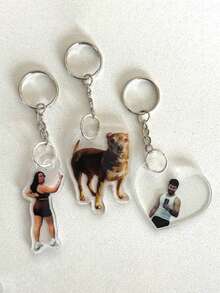 CUSTOM PHOTO Keychains, Die Cut Acrylic Photo, Custom Logo, Dog Photo Keyring, Baby Diaper Bag Charm, Personalized Cat Keychain - Multicolor - View 3