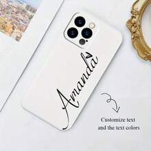 1 pieza Funda de teléfono líquida de TPU, compatible con Apple/Galaxy/Honor//, personalizable con elementos como gatos, perros, flores, mariposas, adecuada para el Día de la Madre, el Día del Padre, San Valentín, cumpleaños, parejas, padres e hijos, funda de teléfono personalizada única - Blanco - Ver 2