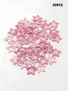 20个粉色星星时尚基础款发夹，女士发爪，发卡，发夹，发卡，发饰 - 粉色 - 查看 6