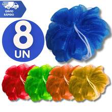 Set Of 8 - Nylon Bath Sponges, Soft Loofah, Kit With 8 Assorted Smooth Colors, Premium Bath & Shower - Multicolor - View 1