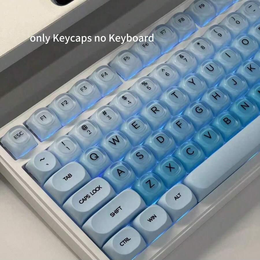 天蓝色渐变PBT+PC键帽，适用于Wooting等机械键盘，兼容磁吸轴 - 查看 1