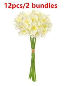 6 pièces/12 pièces Fleurs de jonquille artificielles, fleurs de jonquille jaunes factices pour la décoration de mariage, la décoration de la maison et de la chambre, fleurs factices pour la décoration de la maison et du mariage - Multicolore - Voir 17