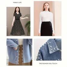 10pcs Pearl No-Sew Snap Buttons/Anti-Slip Shirt Brooch With Hidden Fasteners/Adjustable Detachable Snap Buttons For Women - A - View 7