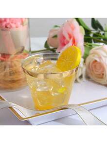 100/50/30/25/20/10件套透明金边9盎司香槟杯、葡萄酒杯、鸡尾酒杯、婚礼祝酒杯、可重复使用酒杯，是新年、圣诞节、派对、婚礼、生日、情人节和大型活动的理想之选。 - 查看 12