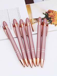 1pc High-Quality Pressurized Faux Gold Metal Ballpoint Pen With Stylus, Suitable For Students Taking Notes, Office Use, And Teacher's Day Gifts - Multiple Colors - One Size Fits All - View 6