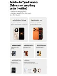 合金金属支架 Type-C 手机充电线，带手机支架，快充数据线，妇女节周年纪念礼物 - 黑色 - 查看 11