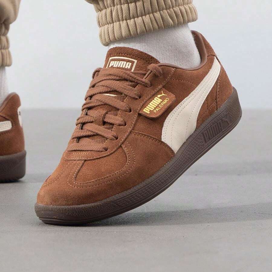 Puma 396463-56 Retro Lightweight Cushioned Shock-Absorbing Casual Sneakers, Unisex - Brown-almond Sugar-gold - View 1