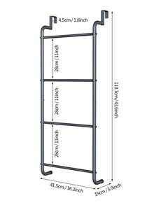 1pc Metal Over-The-Door Towel Rack, No Drilling Required Bathroom Glass Door Towel Hanger - Multicolor - View 4