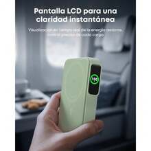 Anker MagGo Power Bank de 10000 mAh con Pantalla Inteligente y Soporte Plegable Carga Rápida de 15W Qi2 con MagSafe y con cable 27W ideal para iPhone 17/16/15/14/13 Galaxy   iPad y más. - Violeta - Ver 5