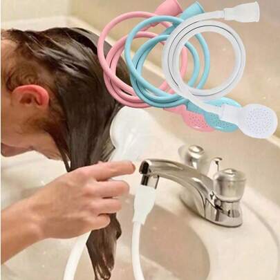 1 cái vòi nối dài đa năng kèm đầu sen, tổng chiều dài 131cm, bộ chuyển đổi dễ sử dụng để gội đầu, đầu sen tắm, đầu nối đơn giản để tắm cho thú cưng, trang trí phòng tắm gia đình, mùa tựu trường.