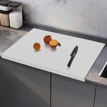 60*50cm Large Cutting Board Stainless Steel Chopping Boards W/ Front Overhang - Silver - View 9