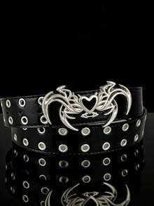 Thắt lưng da PU kiểu Y2K thời thượng mới, phụ kiện nam giới độc đáo hoặc phụ kiện cá nhân. - màu đen - Xem 5