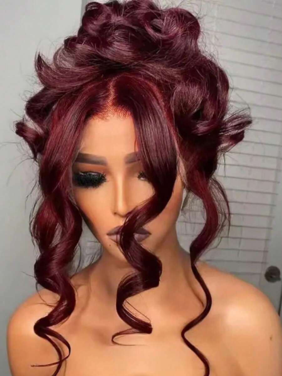 KGIFH 99j Burgundy 360 Lace Front Wigs Human Hair 13x6 Body Wave Lace Front Wigs Human Hair 250% Density 13x4 Glueless Human Hair Wig Pre Plucked With Baby Hair 100% Brazilian Virgin Colored Lace Frontal Wig Human Hair - S99J - 查看 1