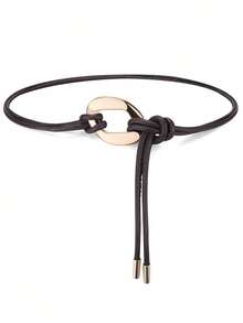 1pc Women Waist Belt, Fashion Solid Color Knotted Waist Rope, Elegant Accessory To Pair With Dresses, Jackets, Coats, Versatile For All Seasons - A - View 3