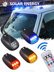 GLANBERT Solar Powered Wireless LED Ceiling Light, Anti-Collision Warning Light, IP67 Waterproof Vehicle Accessories - Solar Lights - View 3