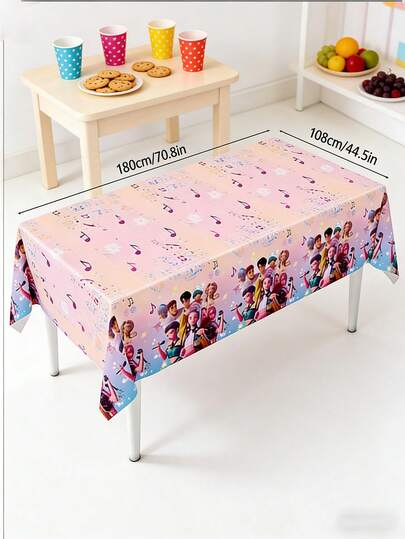 Juego de mantel desechable con temática de fiesta de cumpleaños de película de anime, ideal para niñas y suministros para fiestas favoritas de niños