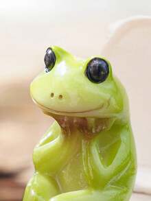 1pc Frog & Pig Toilet Decor, Resin Cartoon Pig Figurine, Cute Animal Decor For Home, Garden, Office Desk - Multicolor - View 9