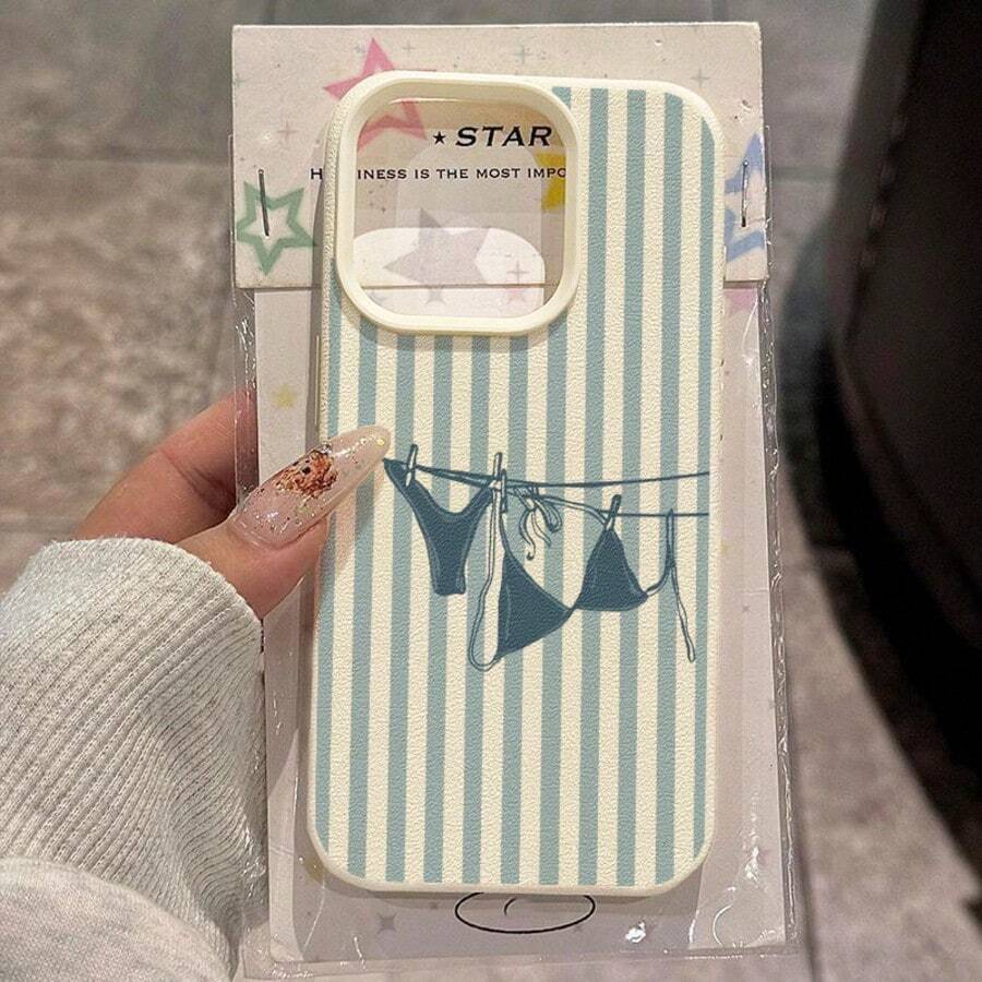 1 buah Casing Ponsel Motif Garis-garis Angin Laut Bahan TPU, Kompatibel dengan iPhone 17 Pro Max/17/16 Pro Max/15/13/12/11, S20 FE/A15/S24/A55, Note 11/Note 12/Note 13 Pro, Pelindung Lembut Tahan Guncangan Seluruh Bodi, Versi Internasional, Bukan Versi Domestik - Putih - View 1
