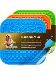 Three Pieces Pet Lick Pad-Training Slow Feeding Device, Bathing Distraction, Anti-Boring Design, Non-Slip And Easy To Clean - Multicolor - View 7